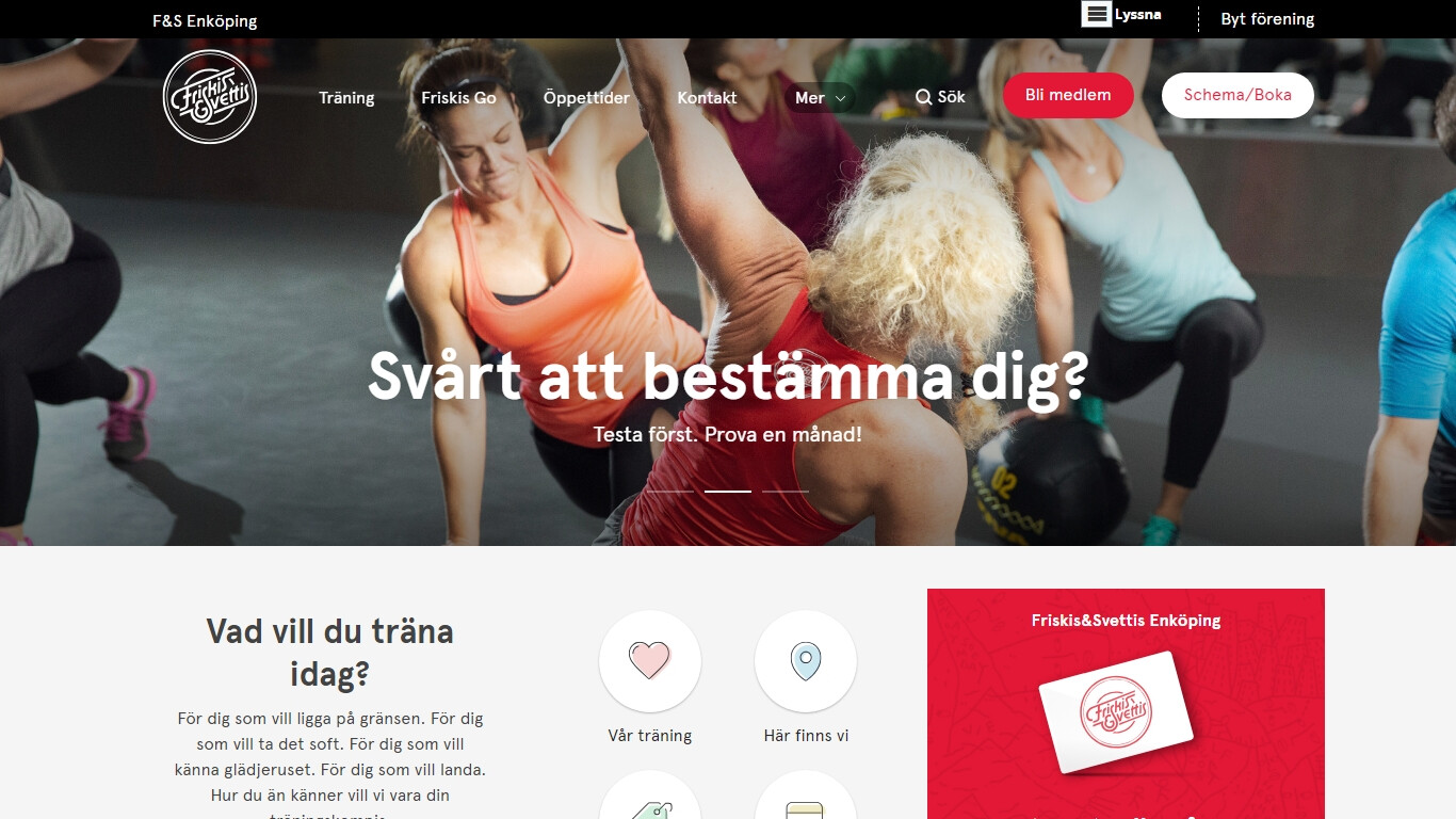 Gym i Enköping bild på hemsidan.
