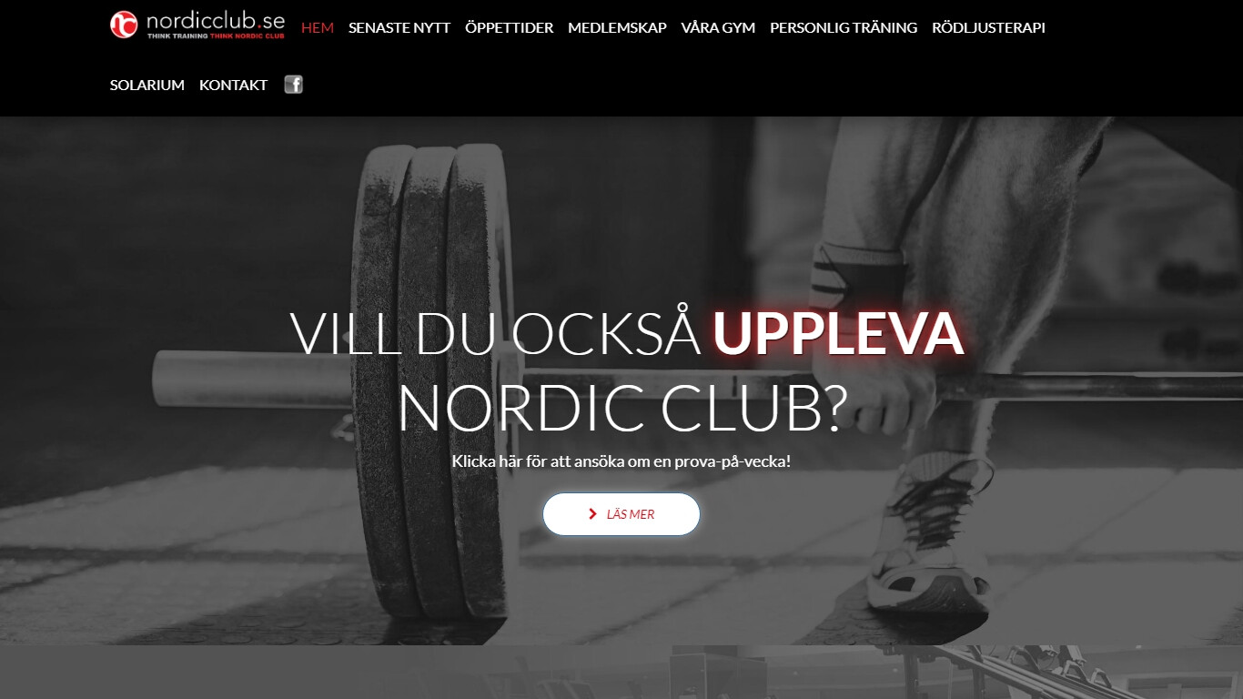 Gym i Norrköping bild på hemsidan.