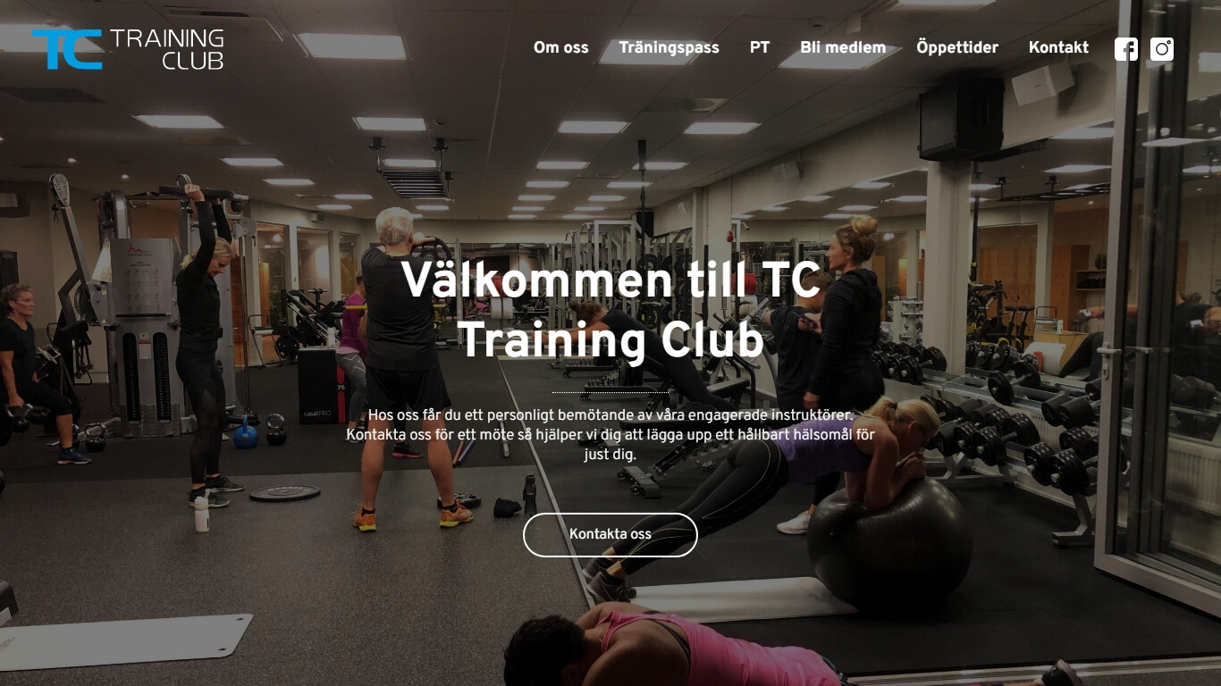 Gym i Södertälje bild på hemsidan.